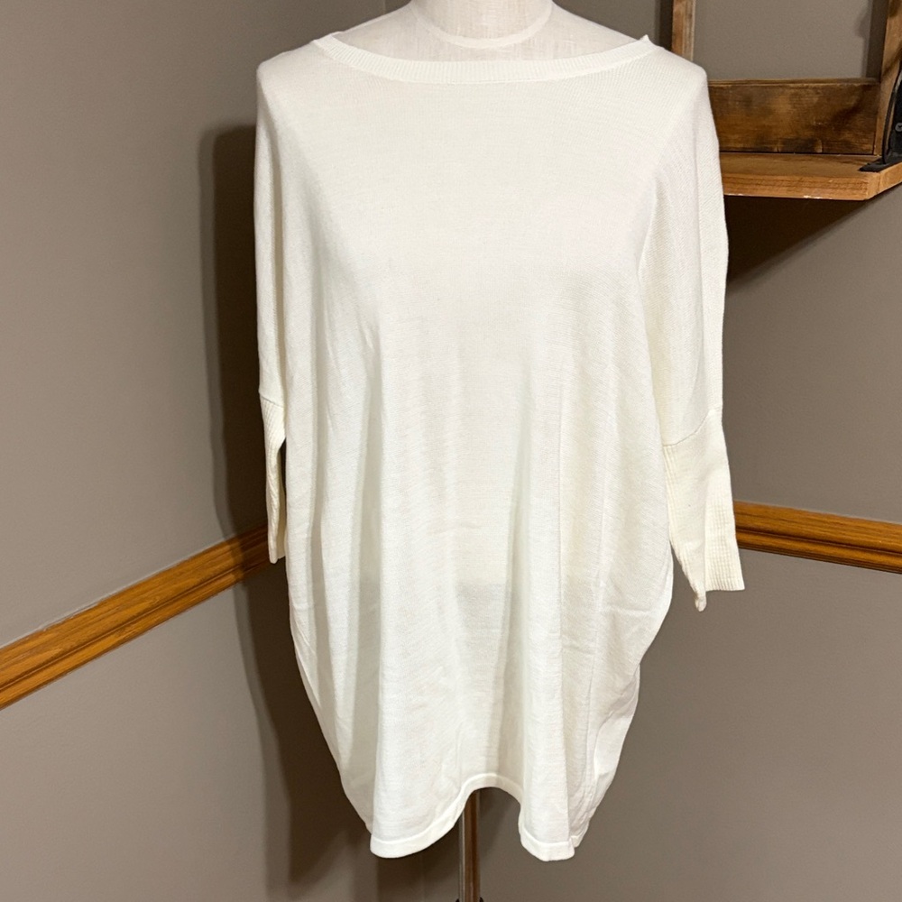 Forever 21 cream semi sheer short dress or tunic top size large